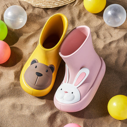 Slipolini Bear Paw and Bunny Paw Children's EVA Boots - Adorable Bear and Bunny Designs, Waterproof, Available in Yellow and Pink, Non-Slip Sole, Lightweight EVA Material - Perfect for Outdoor Adventures, Rainy Days, and Playtime in Any Weather