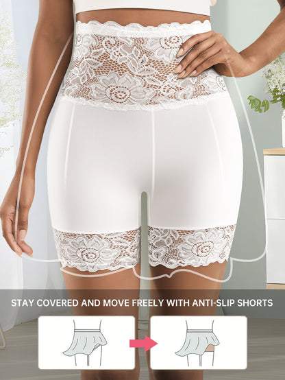 3-Pack High-Waist Shaping Briefs | Comfortable Tummy Control, Seamless Design, Enhance Your Shape with All-Day Comfort | QUASTI, Contrast Lace, Floral Pattern