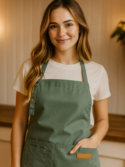 Artist & Chef Apron - Professional Painting, Pottery & Baking Apron with Adjustable Buckle Straps & Utility Pockets, Perfect Valentine's Day & Christmas Gift for Couples