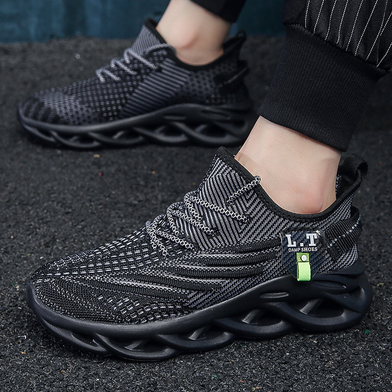 Men's Breathable Anti-Odor Mesh Sneakers - Lightweight Low-Top with Arch Support and Cushioned EVA Sole, Black/White/Khaki, Suitable for Running, Gym, Casual, and Outdoor Use - Wide Fit Men's Sneakers, Thick-Soled Men's Shoes, Special Durable