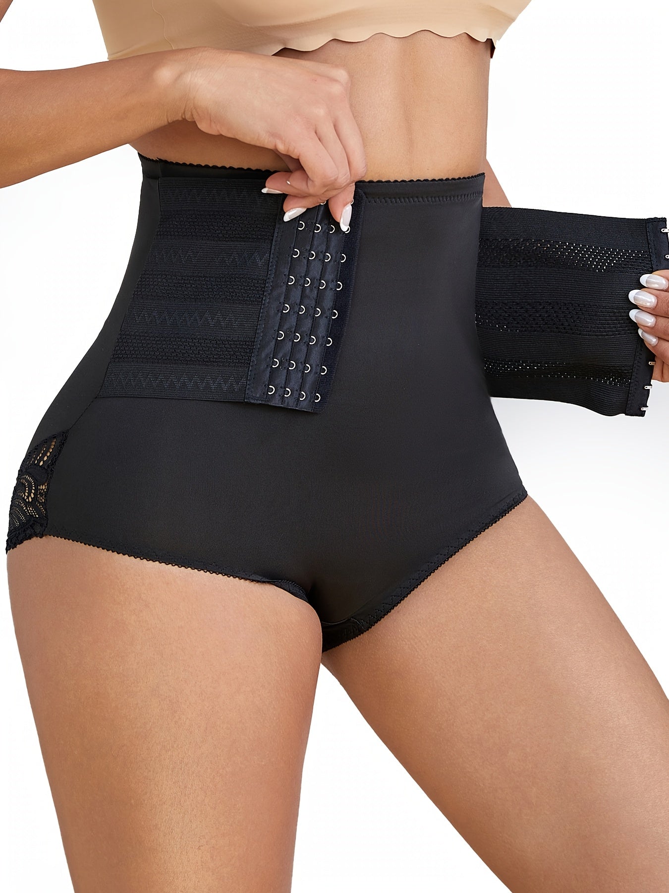 [Waist Compression Pants] Women's Waist Compression Pants Designed to Enhance The Hips, Featuring a Corset Style And Lace Details, Aimed at Reducing Waist Size And Providing Support