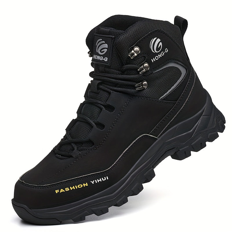 Men's Work Safety Boots - High Top Design, Steel Toe Protection - Anti Smash, Anti Puncture, Anti Slip And Wear-resistant Rubber Sole - Suitable for Construction | Factory | Daily - Warehouse Shoes | Modern Work Shoes | Outdoor Laborers