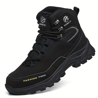 Men's Work Safety Boots - High Top Design, Steel Toe Protection - Anti Smash, Anti Puncture, Anti Slip And Wear-resistant Rubber Sole - Suitable for Construction | Factory | Daily - Warehouse Shoes | Modern Work Shoes | Outdoor Laborers
