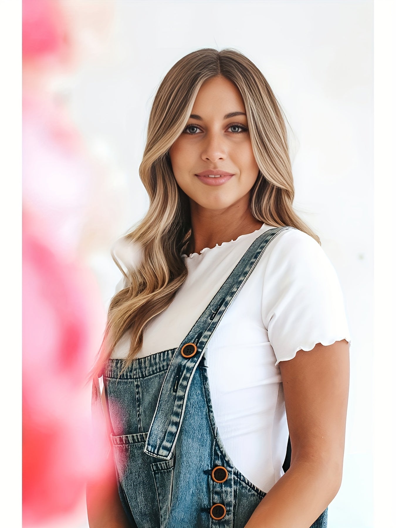 Women's Casual Denim Overalls Loose Adjustable Strap Distressed Bib Jeans Overall Jumpsuits with Pocket