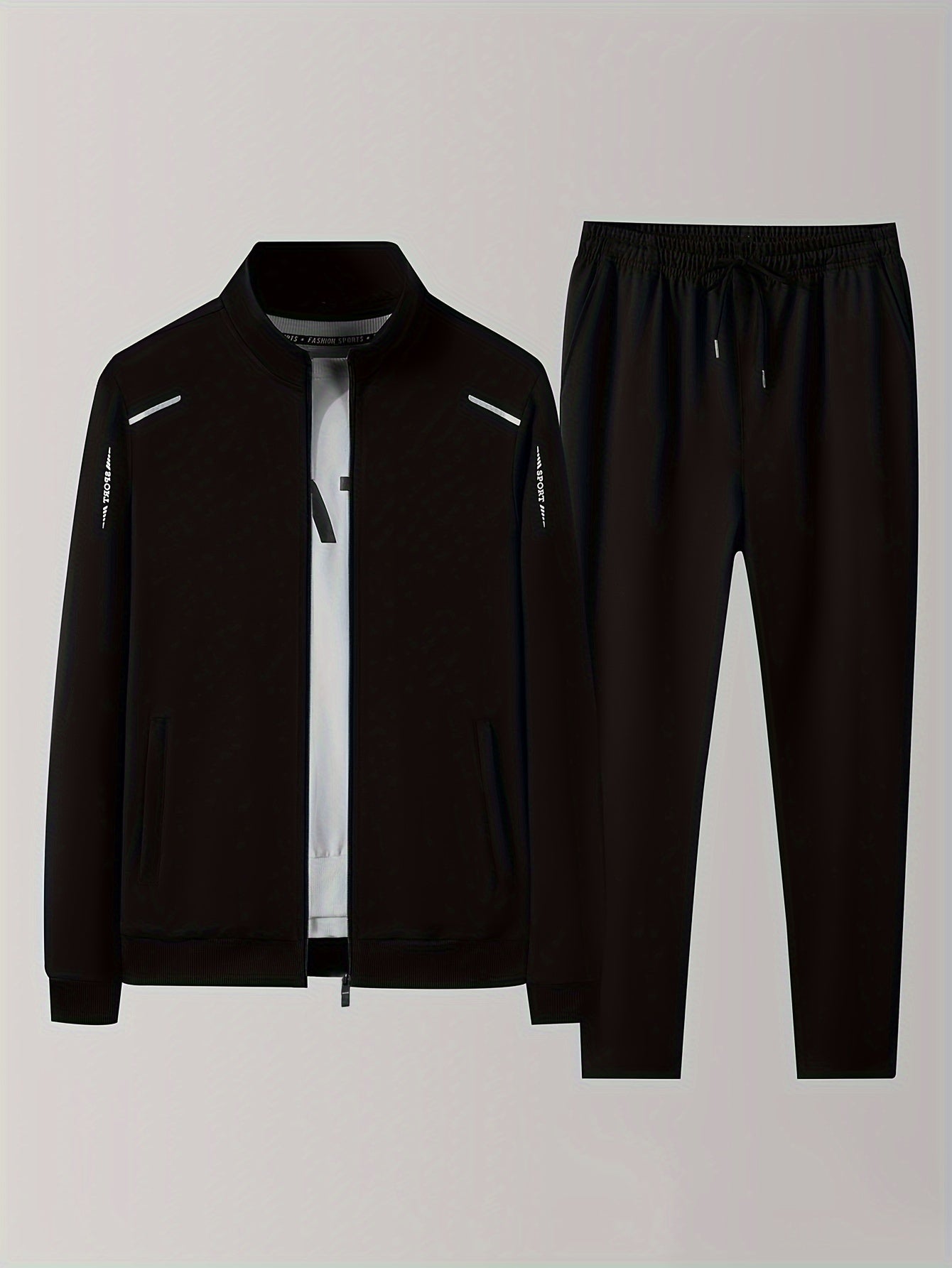 Men'S Casual Zip-Up Jacket And Sweatpants Set for Spring And Autumn Sports