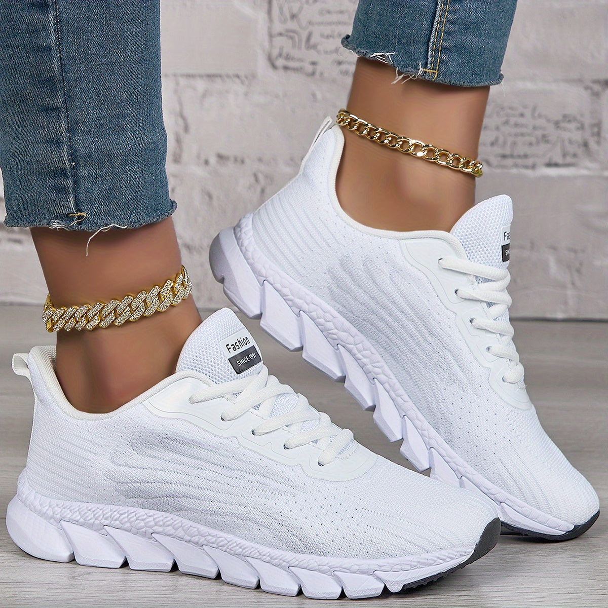 White Women's Lightweight Casual Sneakers for Womens Tennis Shoes Ankle Socks Shoes, Fitness Shoes Breathable Mesh Men's Walking Sneakers, Foam Runners Basketball Shoes, Lace-up Low-top Shoes Air Cushion Women, Women Shoes