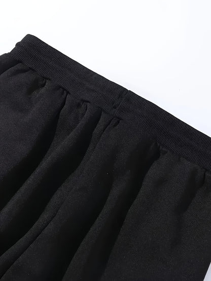 3pcs Men's Heavy-Duty -Lined Sweatpants Set Full-Length Gym Pants with Elastic Drawstring Waist And Side Pockets Breathable And Moisture-Wicking Fabric - Fall And Winter Casual Joggers Suitable for Fitness, Daily Use, And Leisure - Available