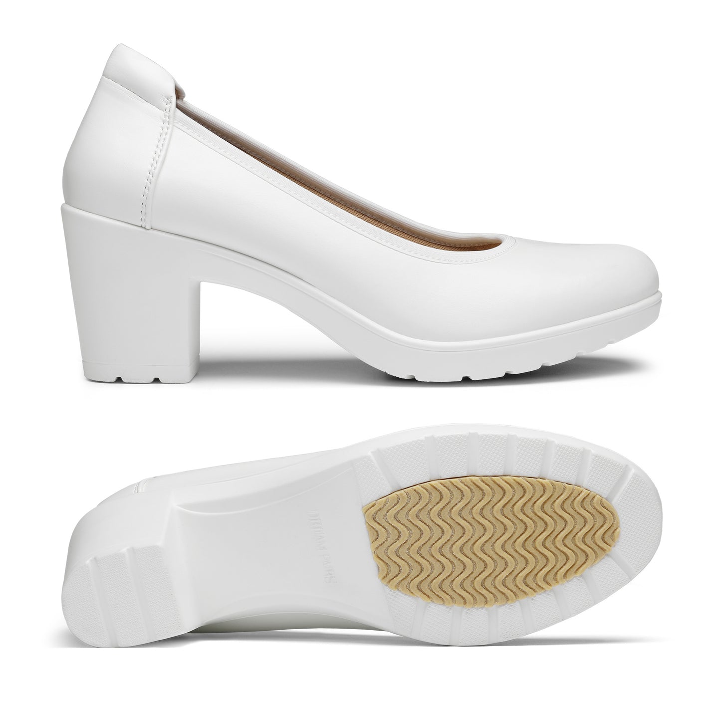 Women's Chunky Closed Toe Low Block Heels Work Pumps Comfortable Round Toe Dress Wedding Shoes One Foot Kick Design Fashionable Bride Bridesmaid Wedding Party Party Holiday Formal Shoes