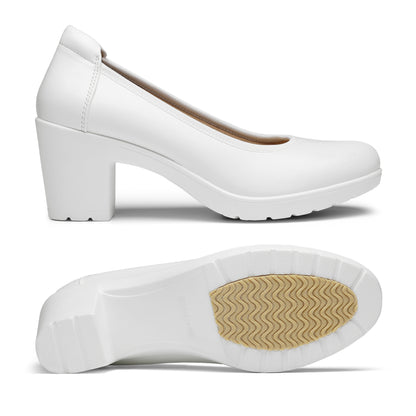Women's Chunky Closed Toe Low Block Heels Work Pumps Comfortable Round Toe Dress Wedding Shoes One Foot Kick Design Fashionable Bride Bridesmaid Wedding Party Party Holiday Formal Shoes