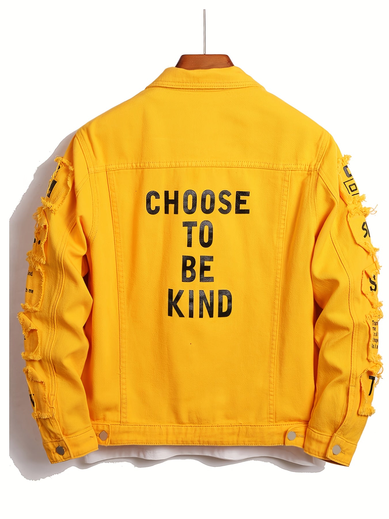 [HME] American High Street Men's Denim Jacket, Three-dimensional Cut And Loose Fit, Fashionable Patchwork And Patchwork Design, Full Of Retro Street Style, Open Front, Single-row Button Closure, Fashionable And Trendy Men's Denim Jacket