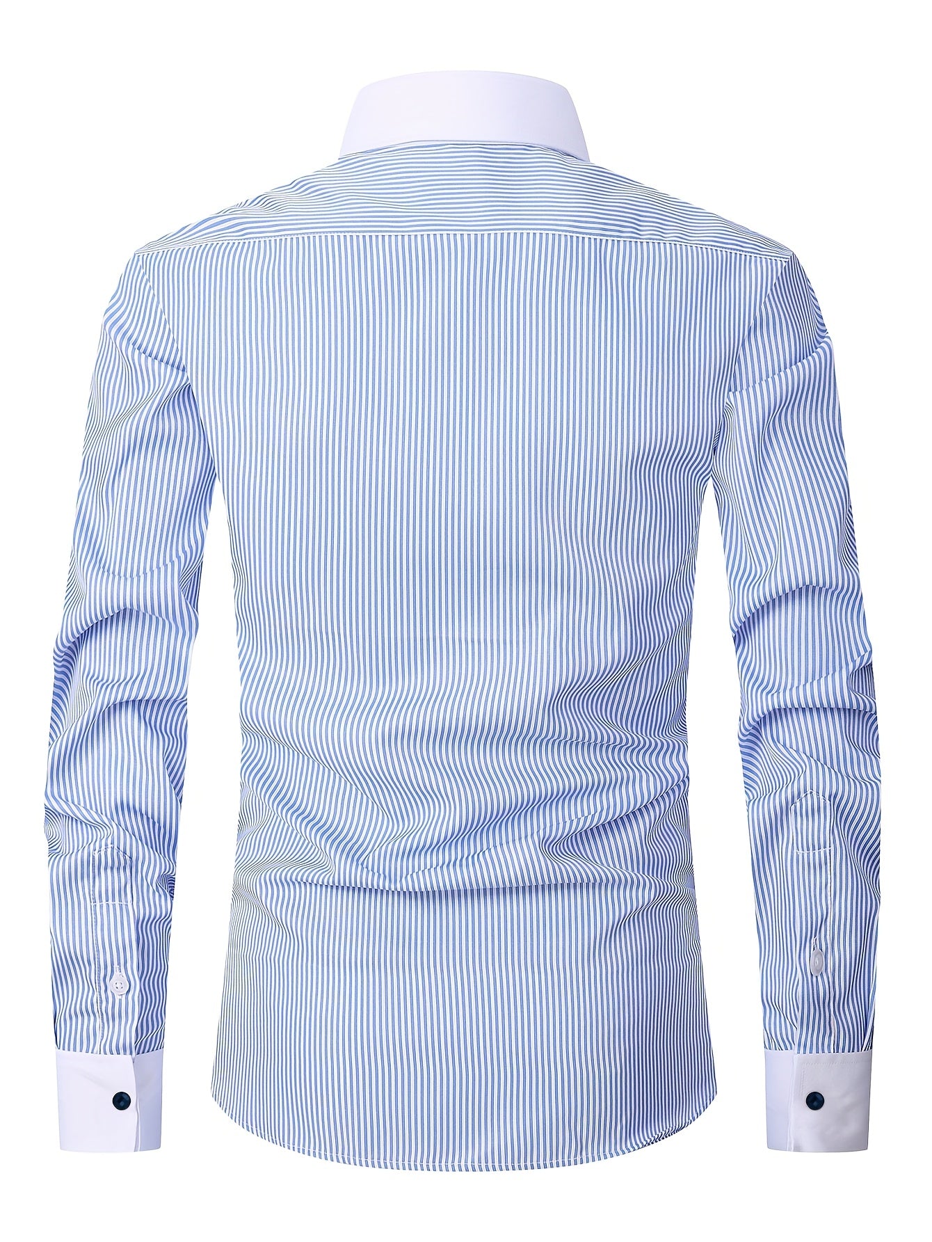 2025 New Men'S French Shirt Double-Barrel Sleeve Business Formal with Premium Cufflinks, Wedding Banquet Office Elegant Slim Fit