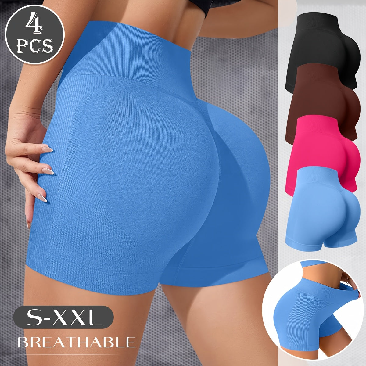 4-Pack Women'S Seamless Sports Shorts - Soft, Breathable, And Comfortable Boxer-Style Safety Underwear For Daily Wear And Light Workouts