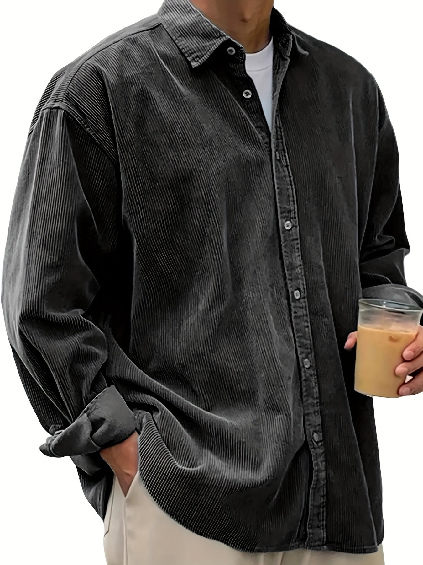 Men's Black Long-Sleeve Shirt - product view 8
