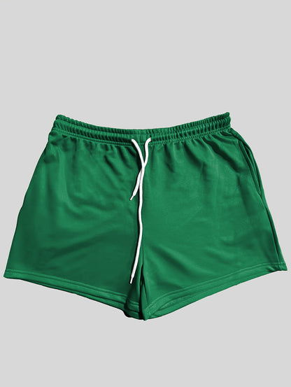 CharmGlow Summer Casual y Solid-color Drawstring High-waisted Women's Shorts
