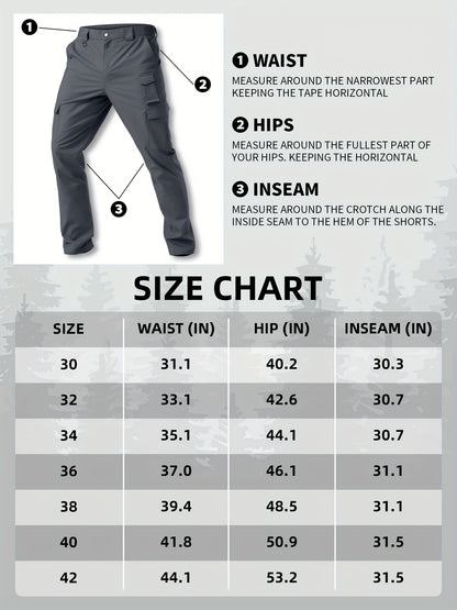 31' Men's Work Pants Cargo Pants Loose Casual Multi Pockets Outdoor Pants Color Block Straight Leg Cargo Pants with 8 Pockets