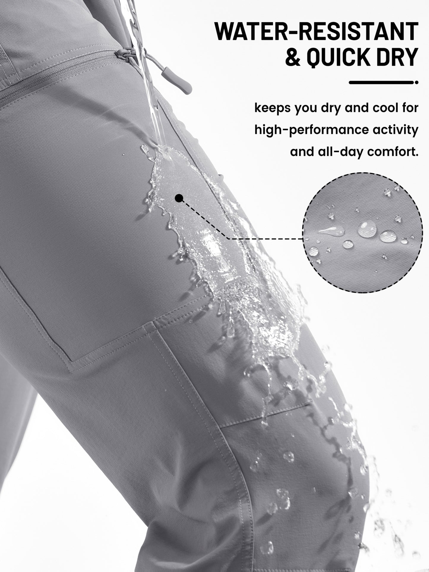 Men'S Cargo Pants Spring Hiking Trousers Quick-Dry Ripstop Stretch Fabric Breathable Moisture-Wicking Lightweight Elastic Waist And 3D-Cut 6 Pockets Outdoor Pants for Fishing Travel Camping, Work in Spring And Summer