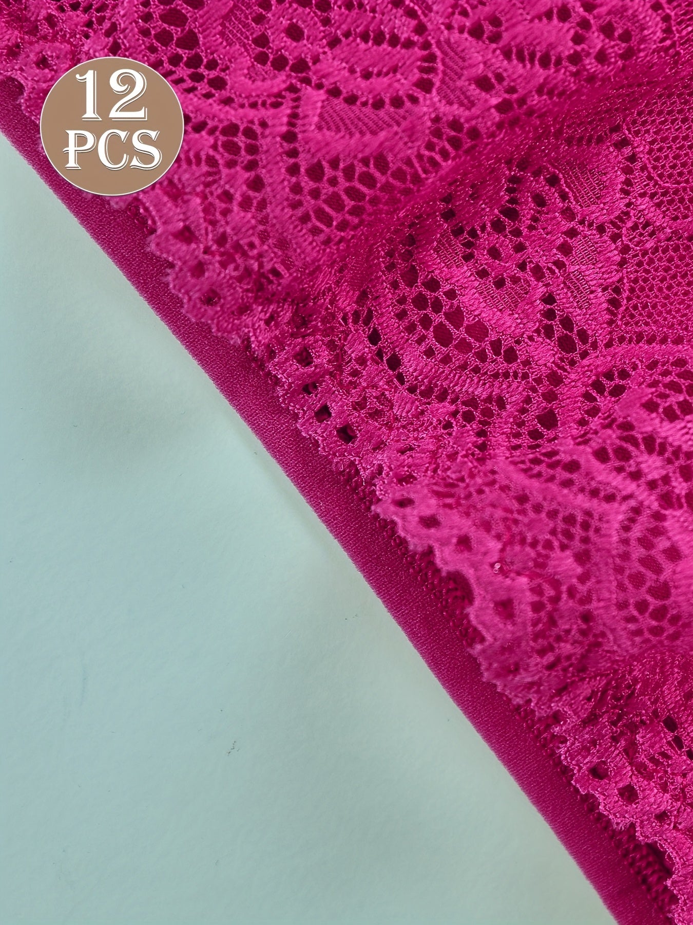12pcs Multi-Color Women's Lace Trim Low-Rise Briefs, Elegant and Fashionable - Soft, Breathable, and Skin-Friendly, Simple and Stylish, Comfortable Underwear for Daily Wear