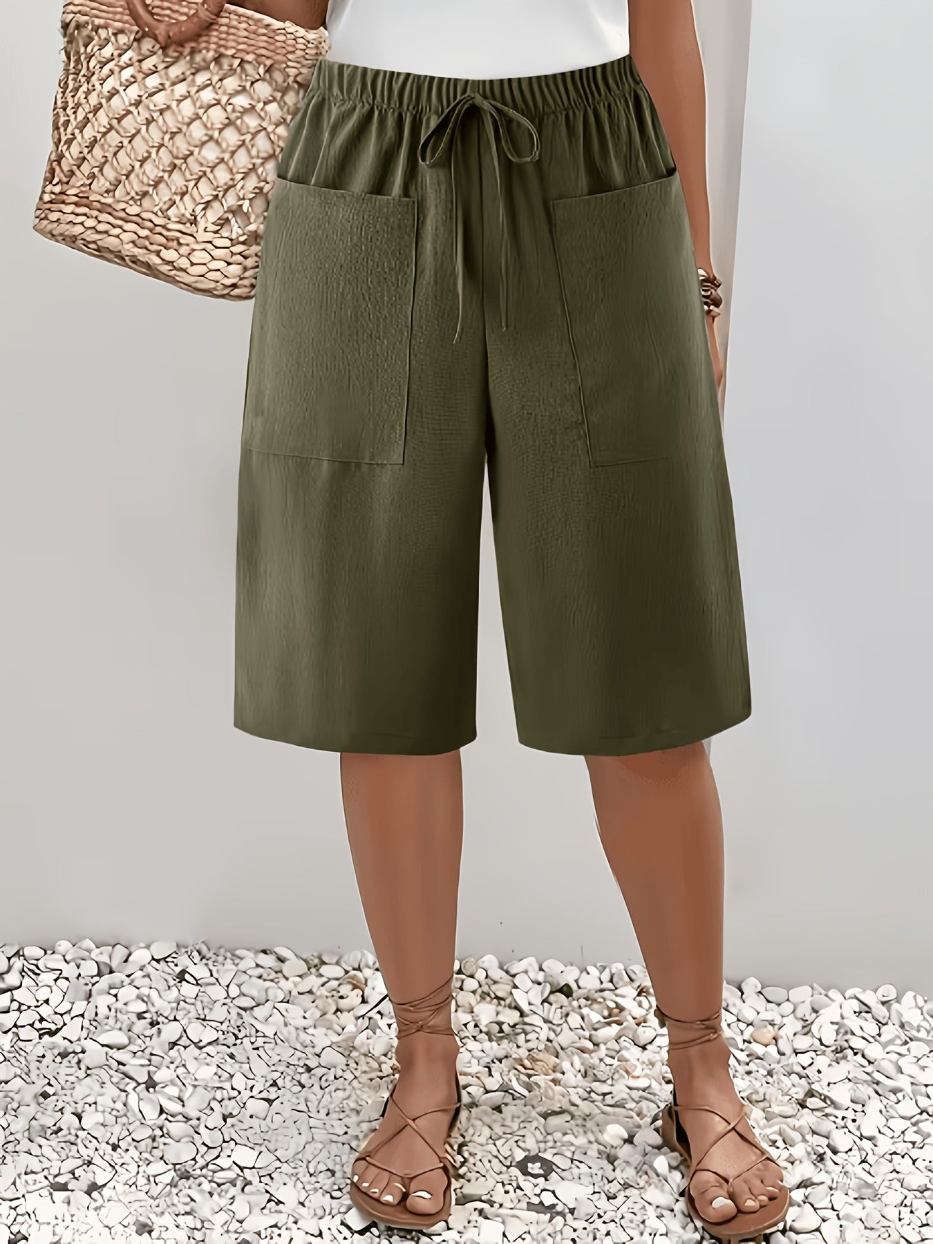 Women's Casual Shorts, Standard Size, Vacation Style Beach Shorts, Summer.