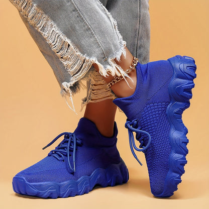 Christmas Gift Ladies Running Shoes, Outdoor Sports Shoes, Elastic Socks, Soft-soled Shoes, Breathable Women'S Shoes Suitable Gift For Mom Or Girlfriend.