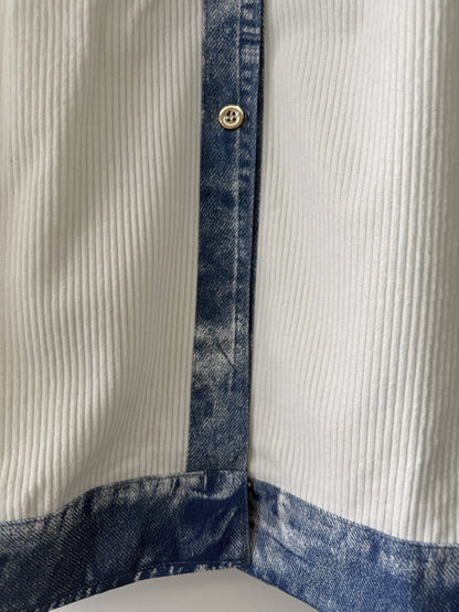 Casual Denim Patchwork Jacket with Loose Collar And Cardigan Top for Women | Long Sleeve, Single Breasted, Skinny Fit, Fall/Winter Collection