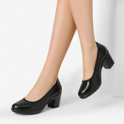 Women's Chunky Closed Toe Low Block Heels Work Pumps Comfortable Round Toe Dress Wedding Shoes One Foot Kick Design Fashionable Bride Bridesmaid Wedding Party Party Holiday Formal Shoes