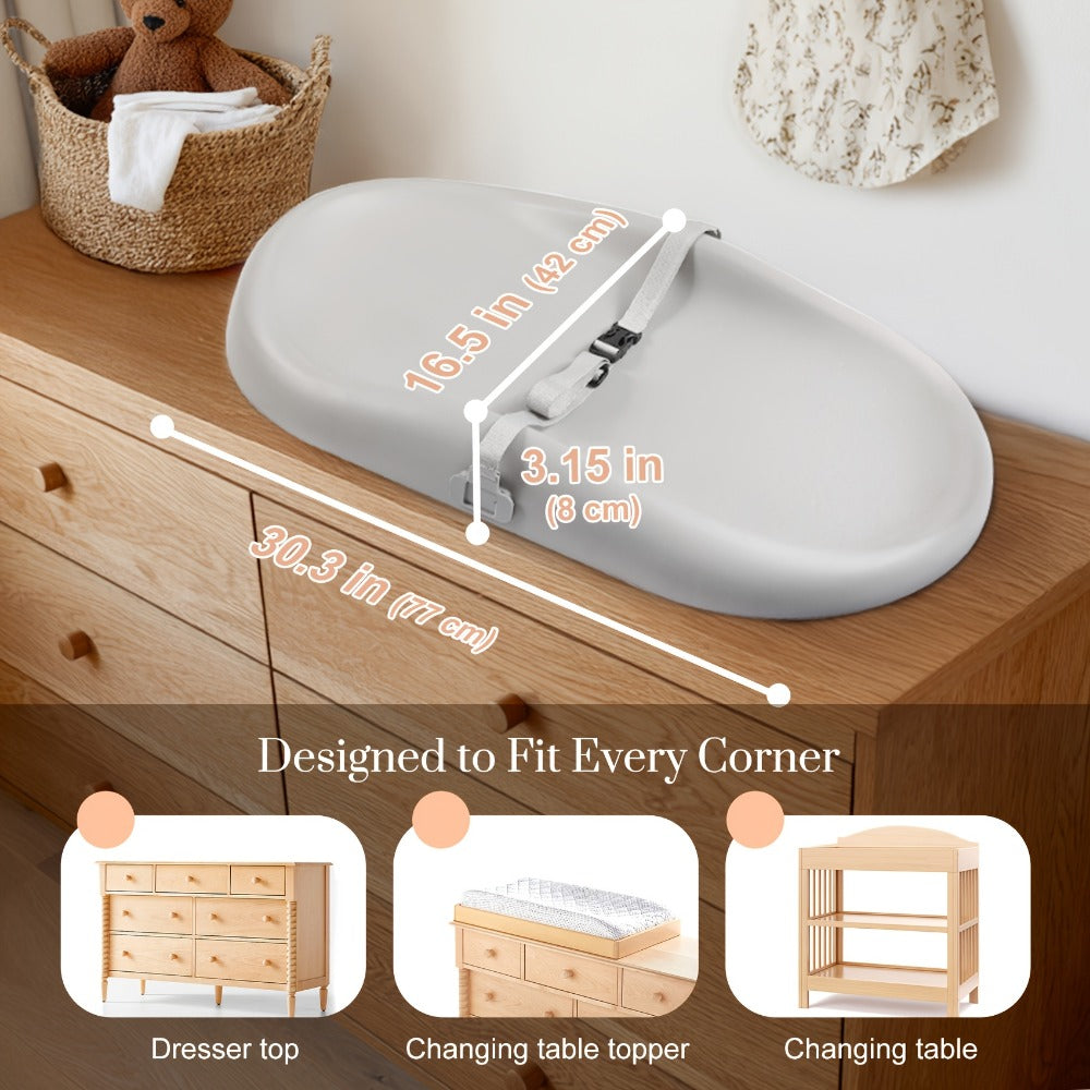 Diaper Changing Pad - Adjustable Non-Slip Soft Wipe-Clean
