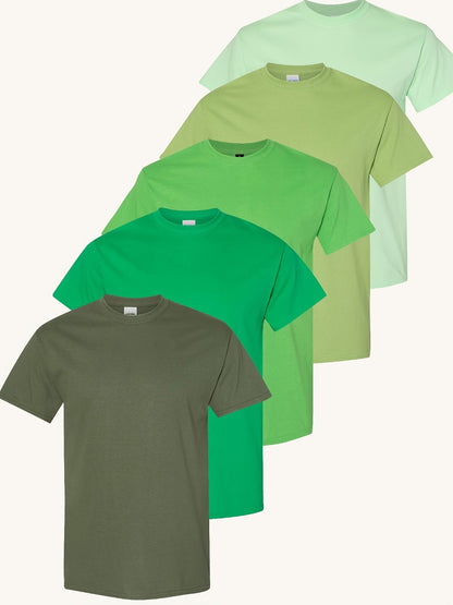 Men's Solid Color T-Shirt - Classic Neck Short Sleeve 079589