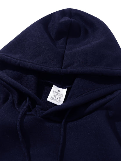 3pcs Men's Thick Hooded Sweatshirts in Solid Color - Casual & Sporty Pullover Hoodies, Long Sleeve, Loose Fit, Machine Washable for Fall & Winter