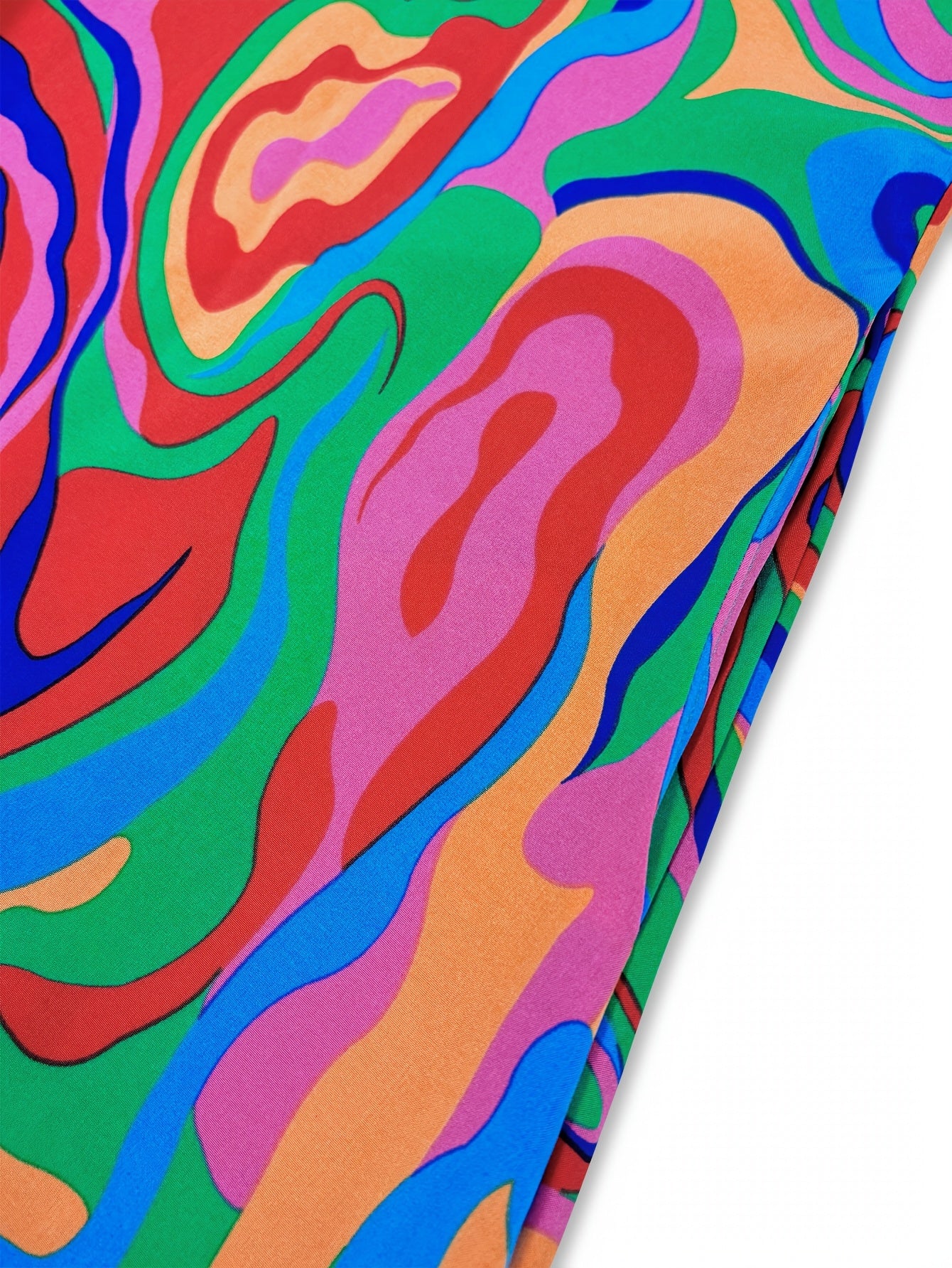 Plus Size - Plus Size - Spring, Summer And Autumn Casual Shirt Dress, Multi-Color Printed, V-Neck Lapel, Knee-Length, Long-Sleeved, Elegant Vacation, Plate-Size Ladies' Dress
