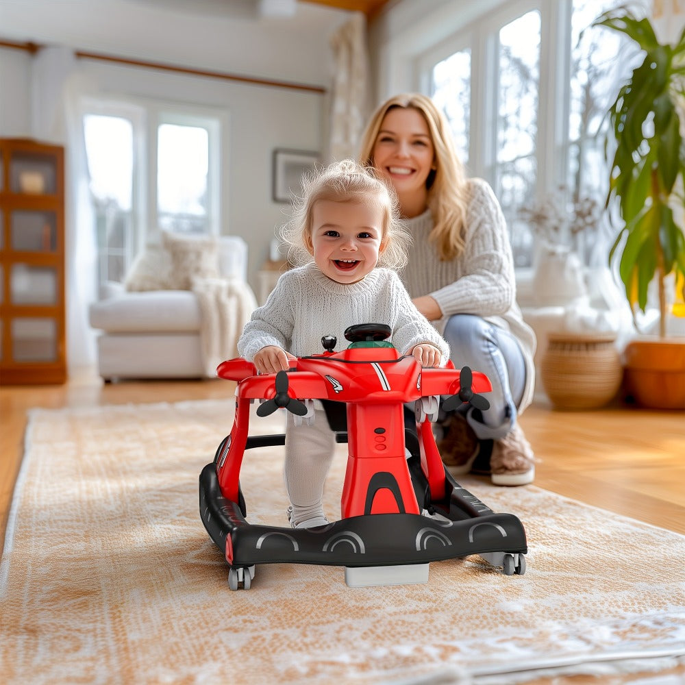 Baby Walker - Foldable Adjustable Padded 6-in-1