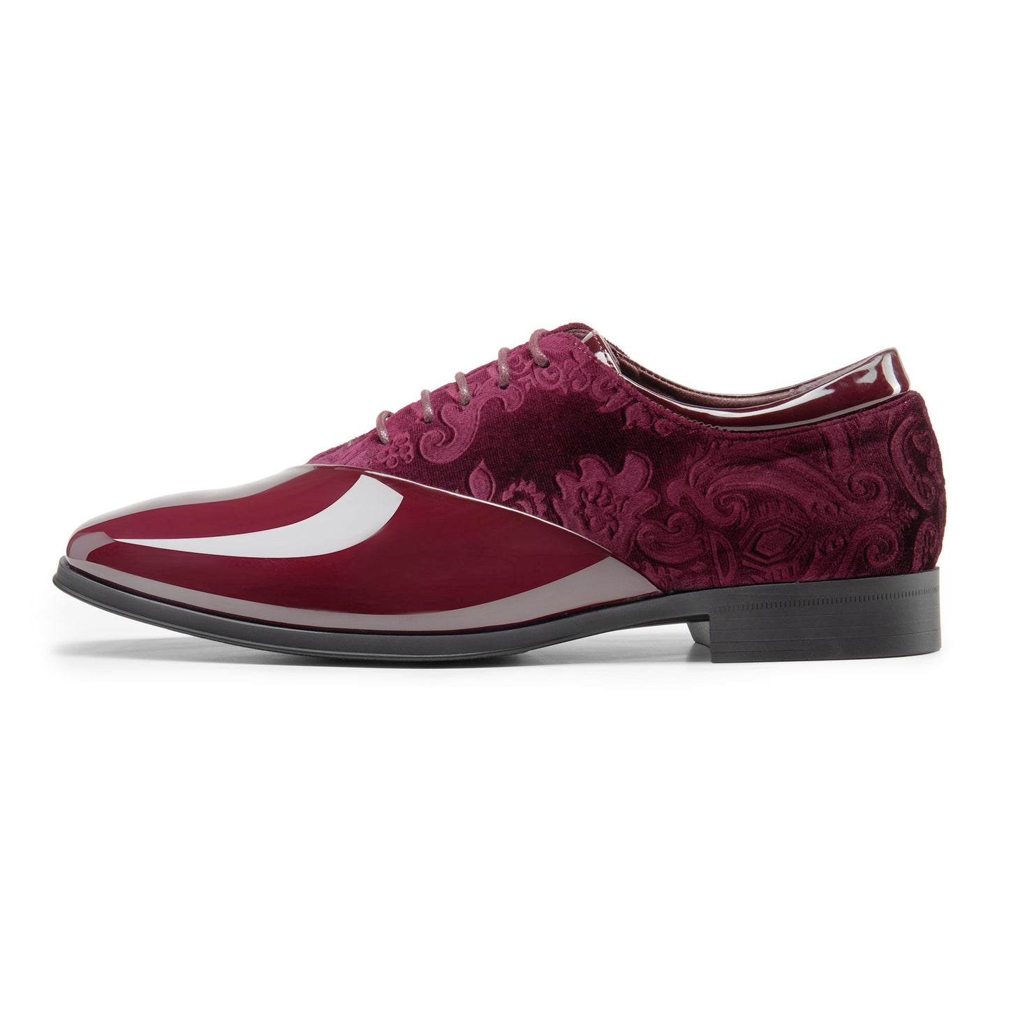 Men's formal tuxedo shoes classic patent velvet lace-up formal oxford shoes for wedding dresses