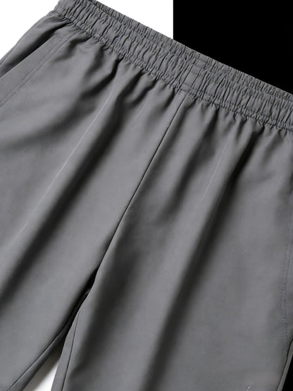 5-Pair Men's Lightweight Summer Athletic Shorts - Breathable, Moisture-wicking, And Quick-drying; Solid Color with Zippered Pockets; Suitable for Sports And Casual Wear; Ventilated Textured Design