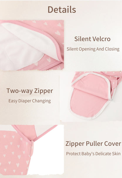 Baby Swaddle Sleeping With Zipper - Newborn Swaddle Sleeping , Suitable For Babies 0-4 Months Old. Features A Leg Zipper For Easy Diaper Changing; An Essential Item For Newborns.