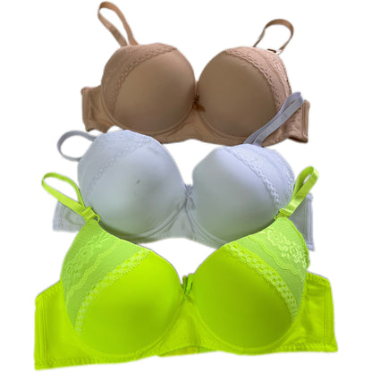 {T2381} 6-pack of mixed color lace panel everyday bras with underwire support B.C.D.and DD Cup