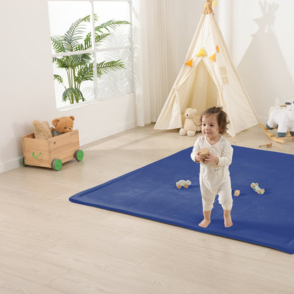 Extra Large Baby Play Mat, Non-Slip Coral Velvet Area Rug, Soft Crawling Rugs for Kids, Infants, 50X50 Inch Foam Mat for Playpen, Yoga Mat, 1pc Japanese Tatami Floor Mat, 1.1 Inch Thick Mellow Mat
