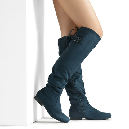 DREAM PAIRS Women's Suede Over The Knee Thigh High Winter Boots, Women shoes, comfortable Walkable Style shoes for women, over-the-knee boots for women, Knee length Autumn Winter Boots