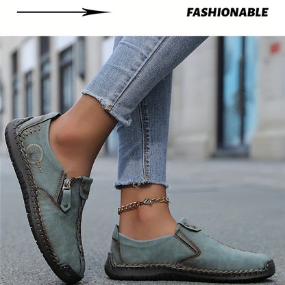 Women'S High-Quality Handmade Casual Loafers - Perfect for All Occasions, Comfortable to Wear, Durable Slip-On Sneakers with Buckle Closure, Ear Loop Design, Sole, Suitable for Outdoor Wear, Rubber Sole for Spring And Summer, Women Shoes