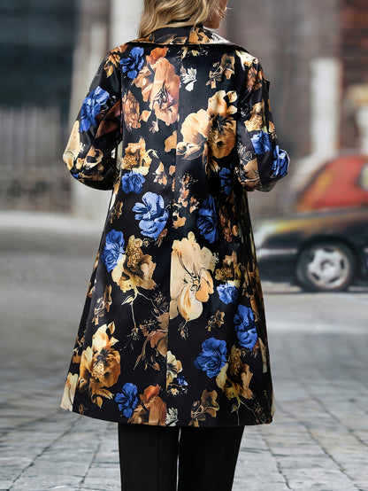 Long-sleeved Floral Pattern Single-breasted Suit Jacket