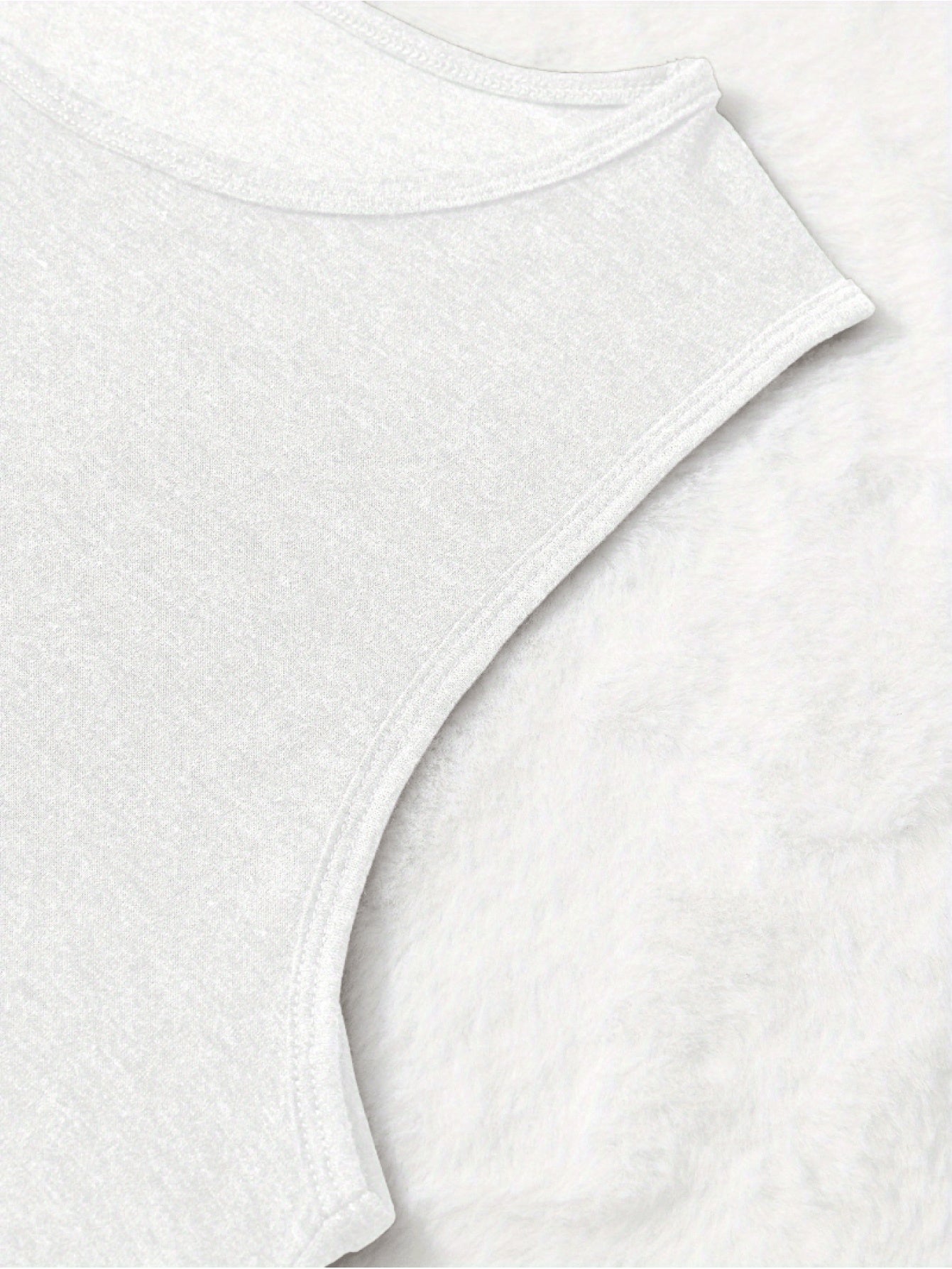 Light Grey Polyester Printed V-Neck Tank Top - product view 33
