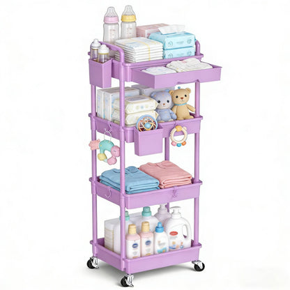 Nursery Storage Cart - Mobile 3-Tier Organizer