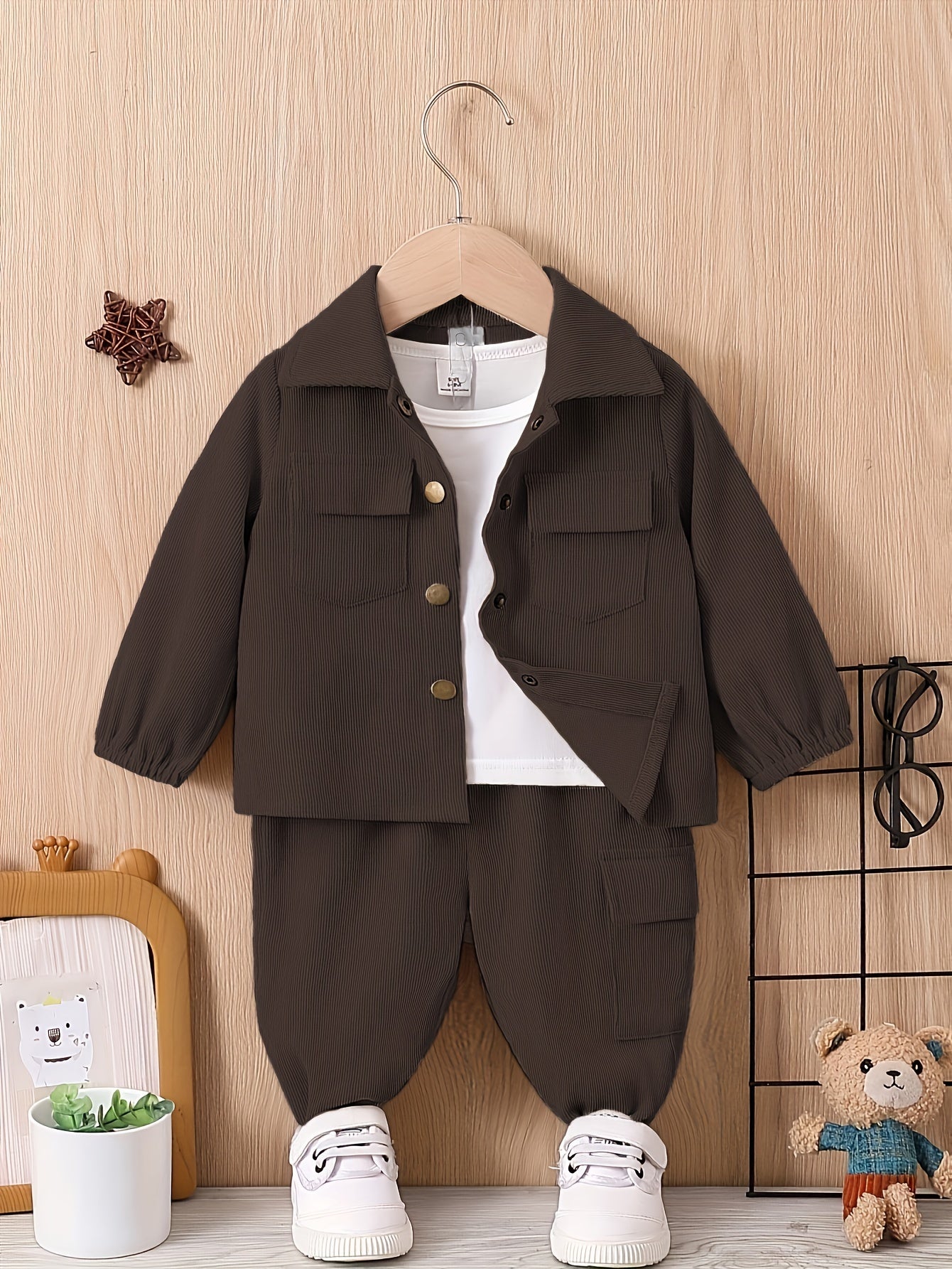 Children'S Suit Boys' Autumn Winter Clothes Baby Fashion Work Clothes 2pcs Boy'S Sports Suit Children, for Outdoor