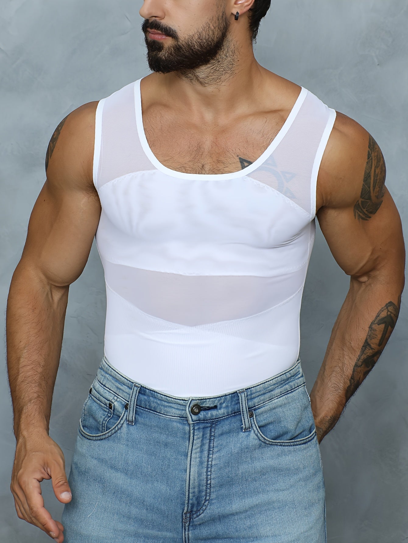 Men'S Compression Vest Shaper for Belly Fat - Ultra-Thin & Breathable Slimming Vest.Post-Surgery Recovery, Seamless Invisible Under Shirt, Cool Workout Body Shaper Formen (Black, Medium)