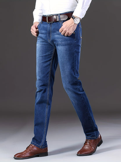 Men'S Straight Leg Jeans with a Classic Design, Perfect for Everyday Use in Any Season