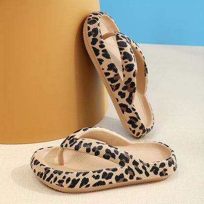 Casual And Comfy Flip-Flops for Men And Women with a Stylish Leopard Retro Design., Women Shoes