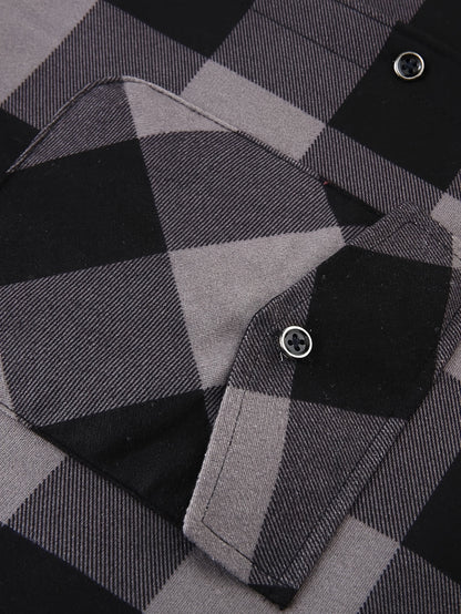 Men's Hooded Heavy Winter Jacket - Plaid Shirt Jacket, Plaid Workwear, Long Sleeves with Pockets, Hand Washable, Suitable for Logging, Activities - Cold Weather Casual Wear, Men's Winter Outerwear, Men's Jacket, Halloween/Christmas Costume