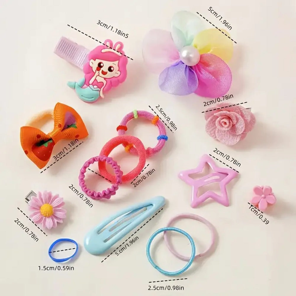 Girls' Hair Accessories Set 718-Piece - Bows and Clips