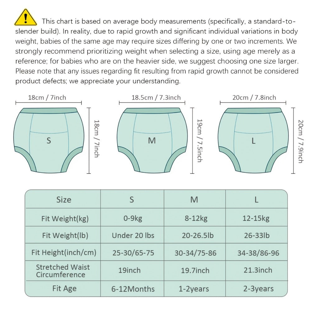 Baby Reusable Training Pants - 6-Pack Assorted Cartoon Print