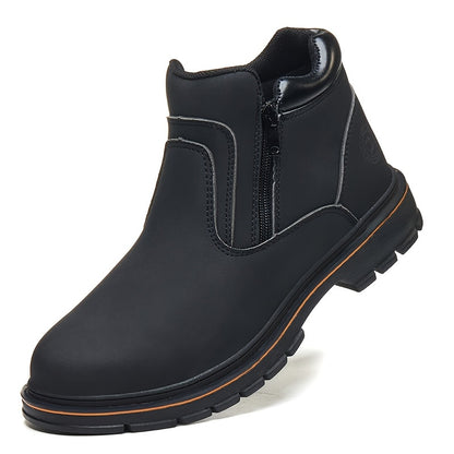 Men's Work Safety Boots - High Top Design, Steel Toe Protection - Anti Smash, Anti Puncture, Anti Slip And Wear-resistant Rubber Sole - Suitable for Construction | Factory | Daily - Warehouse Shoes | Modern Work Shoes | Outdoor Laborers