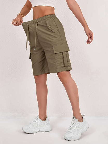 3pcs - American Retro Women's Shorts - Casual Beach Pants - Fitted Straight And Wide-leg Shorts for Women, with Adjustable Drawstring Waistband And Machine-washable Fabric, Perfect for Summer Casual Wear