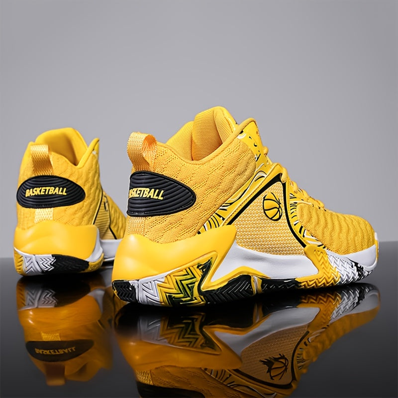 Sneakers, Men' S Basketball Shoes, High Top Sports Shoes, Durable Lace up Anti Slip Running Shoes